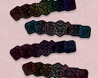D&D Dice Pride Flag Stickers | LGBTQ+ Gaming Stickers | Rainbow Dice Art