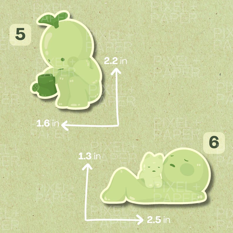 Little Green Guys Matte Vinyl Stickers | Cute Silly Decals | Gifts for Trinket Collectors image 5