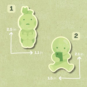Little Green Guys Matte Vinyl Stickers | Cute Silly Decals | Gifts for Trinket Collectors image 3