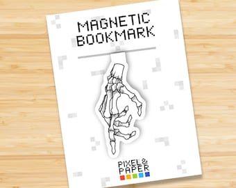 Skeleton Hand Magnetic Laminated Paper Bookmark | Spooky Page Marker