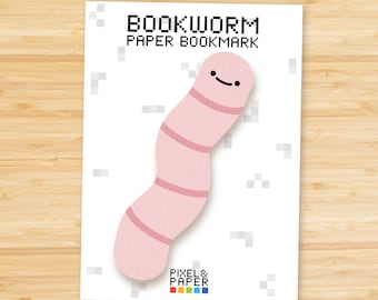 Bookworm Bookmark | Paper Worm Bookmark Double Sided Print