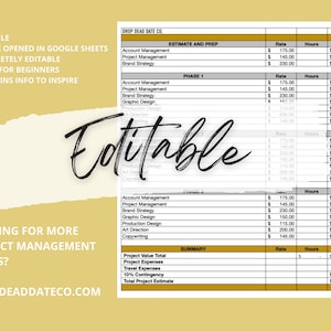 XLSX FILE Creative Estimate Calculator Template, Great for beginners, Project Management tool, Scope of work tool, estimate template excel