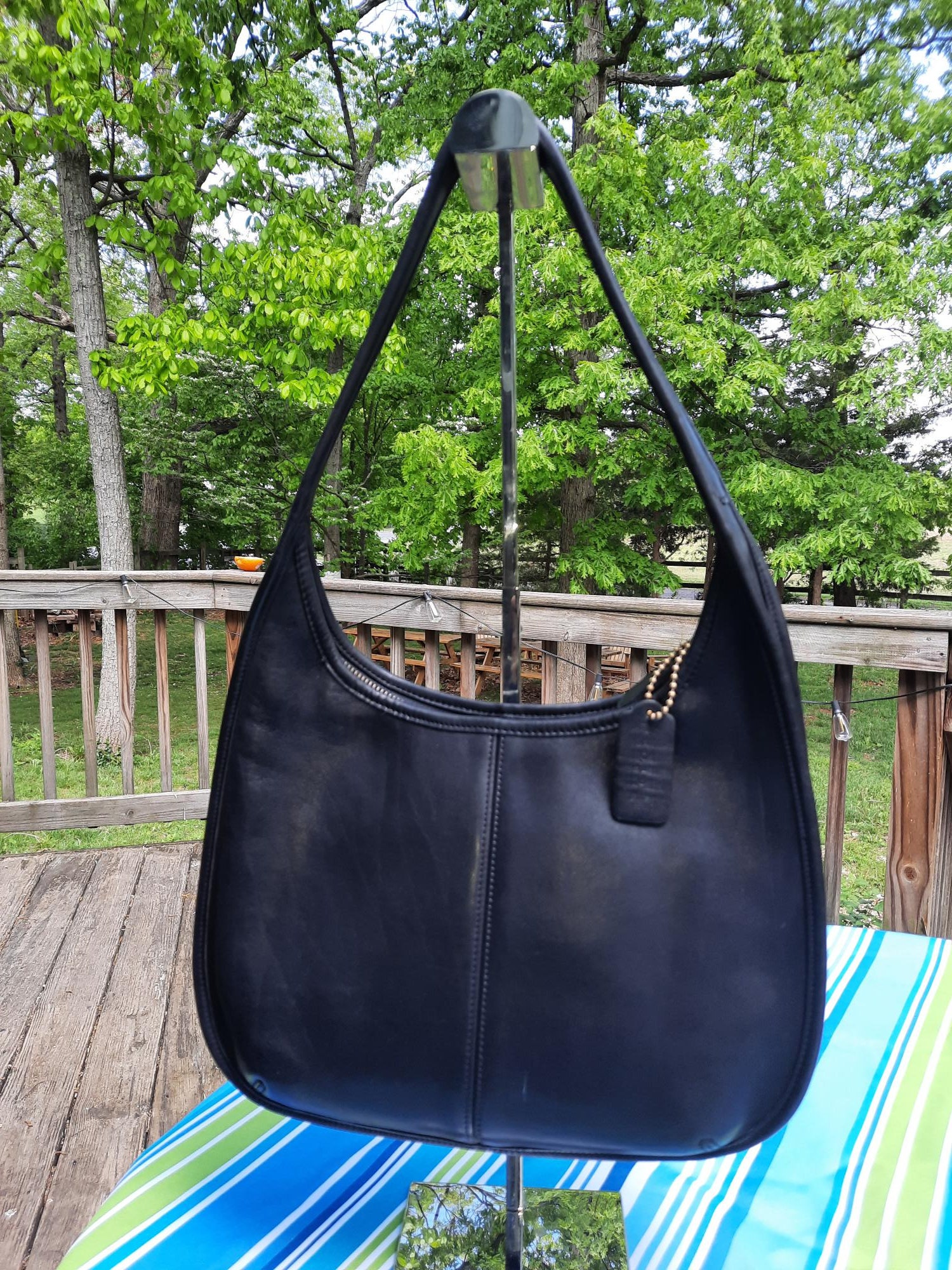 Vintage Coach Black Leather ERGO Bag 9025 Handcrafted in