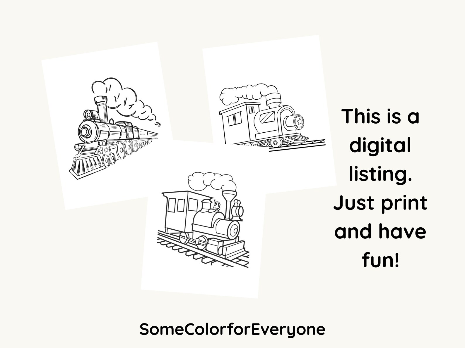 Train Coloring Book for Kids Train Coloring Pages Digital - Etsy