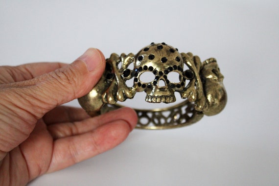 Mother's Day Gift Skull Bracelet, Vintage Skeleto… - image 4