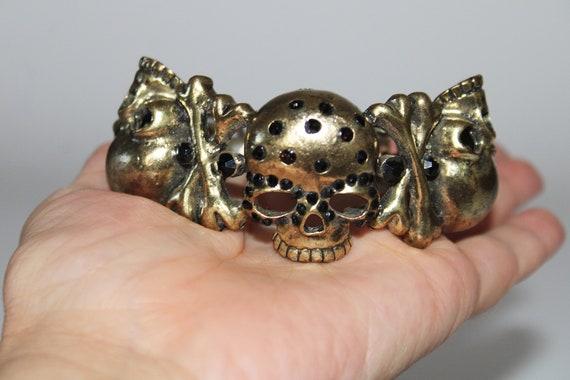 Mother's Day Gift Skull Bracelet, Vintage Skeleto… - image 9