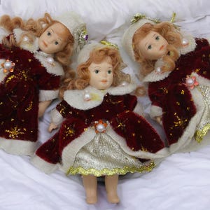 Vintage Miniature Porcelain Dolls - Holiday Doll Collectibles, Easter Gift, Handcrafted Dolls, Winter Gift Idea,Mother's Day Gift