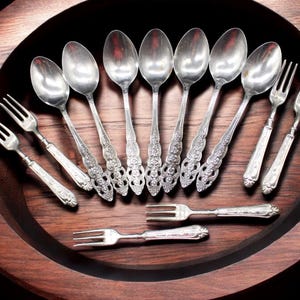 Antique German Kleeblatt Rose 1959 Vintage Spoons and Forks