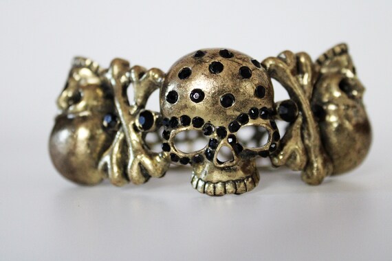 Mother's Day Gift Skull Bracelet, Vintage Skeleto… - image 1