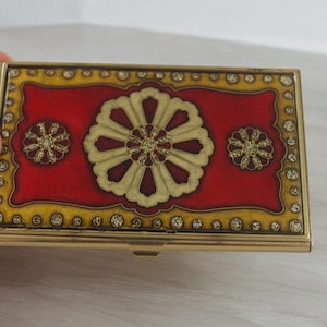 Vintage kaarthouder, cadeau voor vrouwen of advocaten, vintage roodgouden kaarthouder, stijlvol bureau of tasaccessoire, Moederdagcadeau, paascadeau