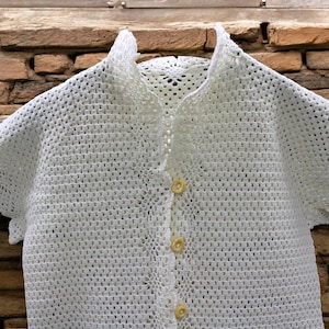 Vintage Crochet Child Dress, Handmade Crochet Dress, White Crochet Summer Dress, Vintage Child Crochet Clothing
