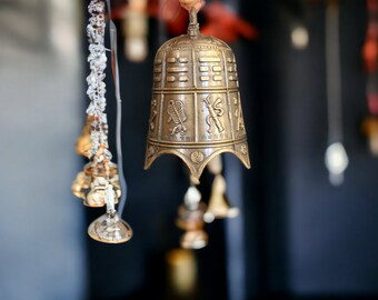 Easter Gift Bell, Monastery Brass Bell, Altar Bell, Brass Chinese Bell, Decorative Bell, Buddhism Bell, Invitation Bell, Garden Gift