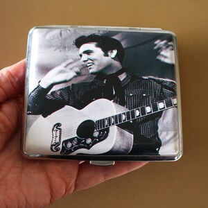 elvis cigarette case Vintage Metal Elvis Presley Cigarette Case, Retro Elvis Presley  Memorabilia, 1950s Style Cigarette Case, Rock and Roll Cigarette Case