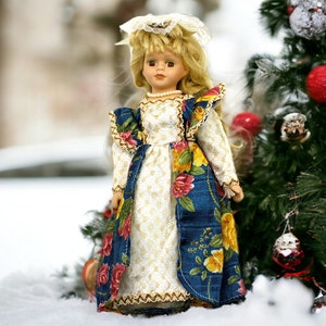Easter Gift Doll , Vintage Porcelain Doll, Old Porcelain Doll, Vintage Decorative Doll, Birthday Gift, Anniversary Gift, Mother&#39;s Day Gift