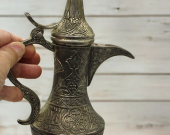 Handmade Metal Vintage Jug, Handmade Patterned Vintage Jug, Decorative Metal Jug, Turkish Kitchen Utensil,Mother's Day Gift