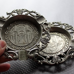 Vintage Handmade Metal Ashtrays Set of 2 - Unique Gift for Dad, Brother, or Collector - Rustic Decor, Father's Day Gift Farmhouse Ashtray