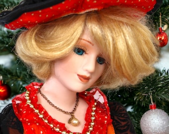 Vintage Porzellanpuppe, Lady Diana Puppe, Muttertagsgeschenk Puppe, Janus gestempelte Puppe, Frauentagsgeschenk Puppe, Ostergeschenkpuppe, Geschenk für Sie