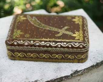 Vintage Handcrafted Cigarette Box with Calligraphy - Unique Gift for Dad, Brother, or Collector - Rustic Metal Storage Box - Unique  Gift