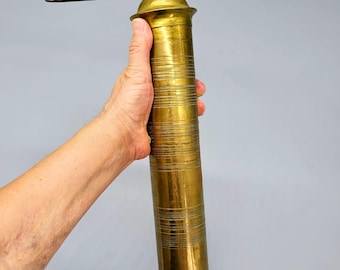 Gold coffee grinder vintage 1990s brass manual 35 cm kitchen decor gift for him