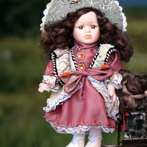 Vintage Porcelain Doll, Unique Easter Gift, Retro Decorative Doll, Victorian Style Collectible, Elegant Easter Gift Home Accent