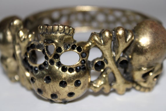 Mother's Day Gift Skull Bracelet, Vintage Skeleto… - image 3