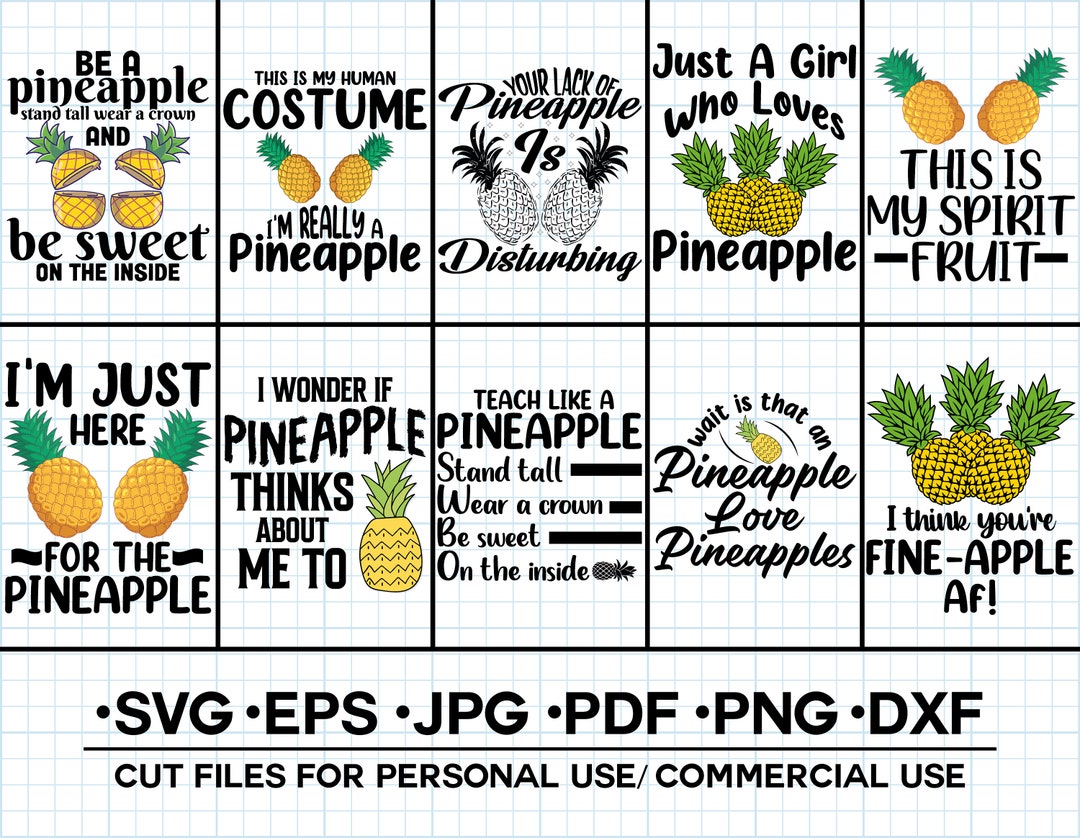 Funny Pineapple Quotes SVG Pineapple Bundle Svg Fruit - Etsy