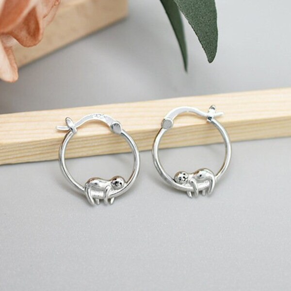 Sloth hoop earrings clearance