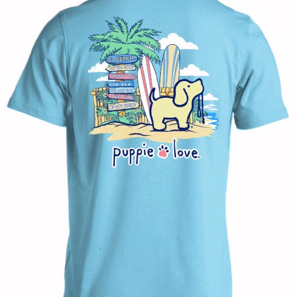 Puppie Love Dog Beach Pup Short Sleeve T-Shirt