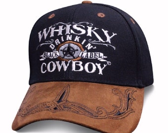 Whisky Drinkin’ Cowboy Embroidered Cap Hat
