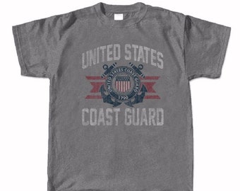 U.S. Coast Guard Vintage Emblem Short Sleeve T-Shirt - NEW Fast Free Ship
