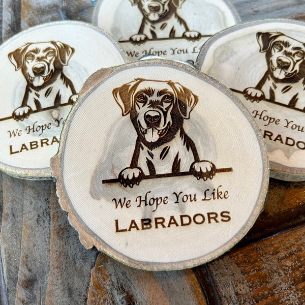 We Hope You Like Labradors, Funny Gift for Dog Lover, Black Lab, Yellow Lab, Hunting Dog, Gift for Labrador Owner, Rustic Coaster Set