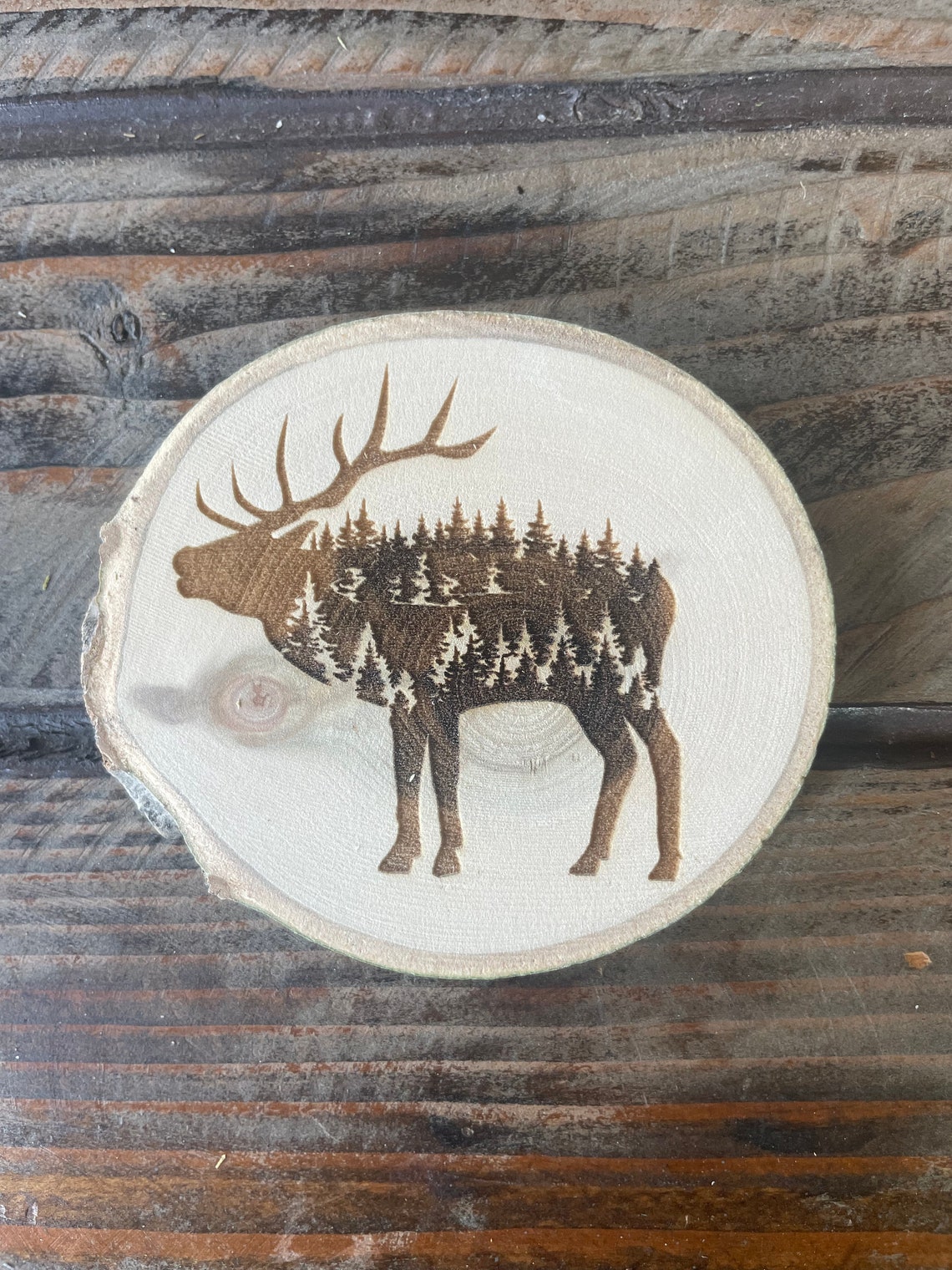 Elk Coasters Rustic Elk Decor Set of Elk Coasters Mountain Etsy