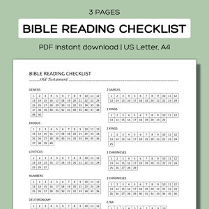 Bible Reading Checklist Printable Bible Reading Tracker - Etsy