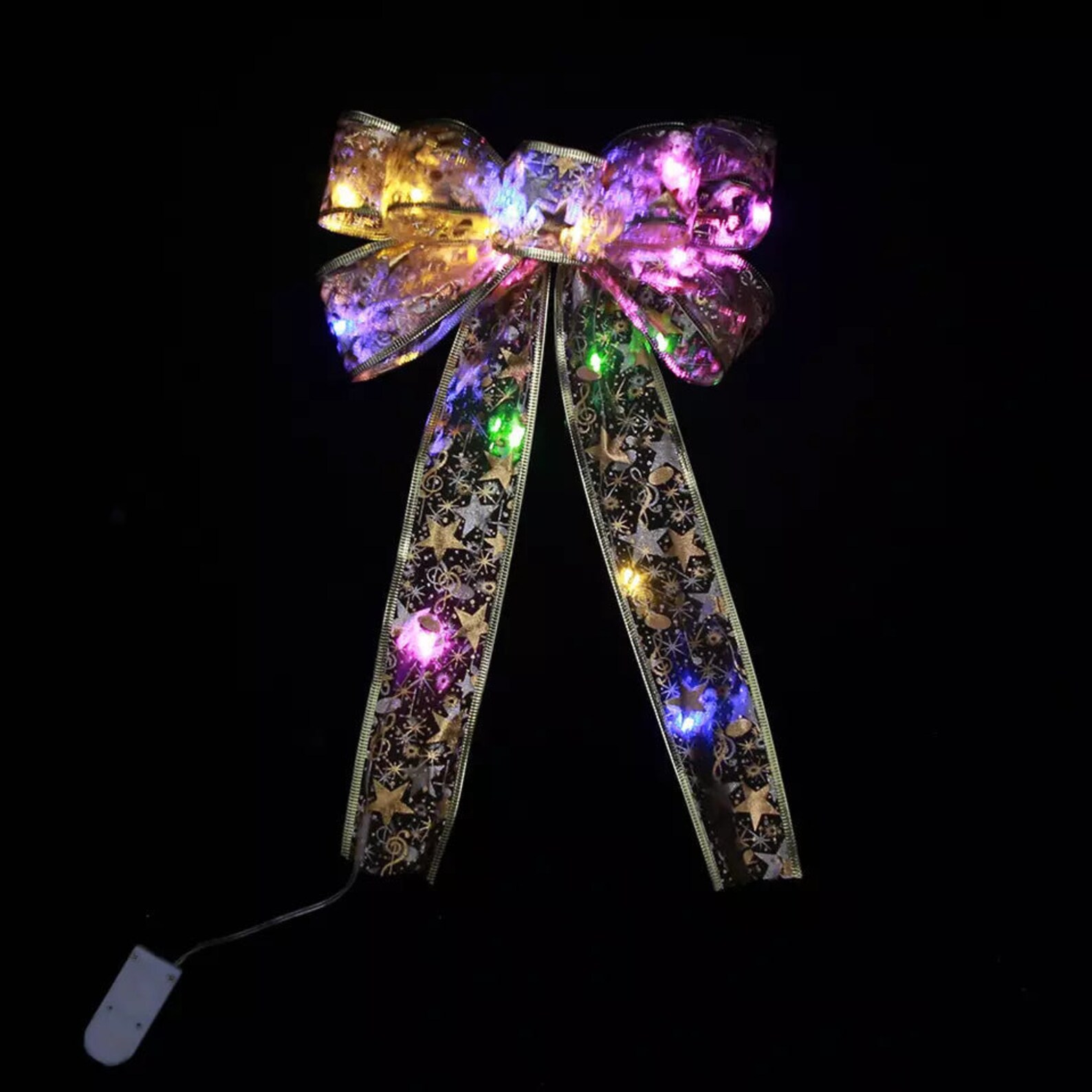 Christmas Colorful LED Light Tree Topper 139 Inches Bow Etsy