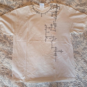 hand-painted abstract cyber-sigilism tee