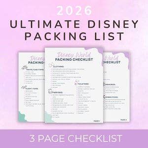 WDW Packing Checklist | Printable Disney Vacation Packing List