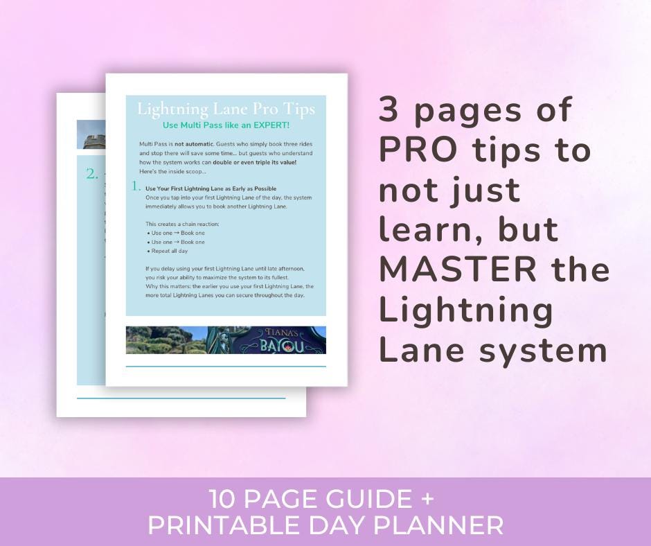 2026 WDW Lightning Lane Guide | Skip the Lines at Disney Cheat Sheet - Etsy