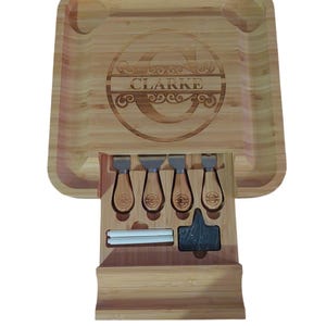 Deluxe Personalised Cheese Board and Knives Set