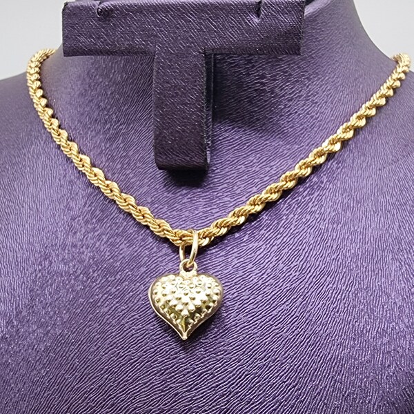 14k Gold Heart Necklace - Etsy