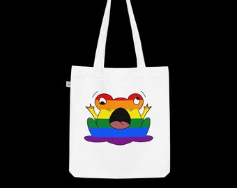 16 Trots Gekleurde Alex. T. Frog Biologische mode tote bag