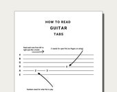 How To Read Guitar Tabs PDF Printable | Guitar Tab Guide | Musician Gift | Music Student Gift | Beginner Guitar Tab | Easy Guitar Lesson