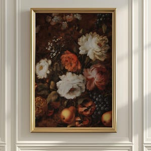Vintage Dutch Floral Still Life Painting: Baroque Fine Art Print (Digital Download)