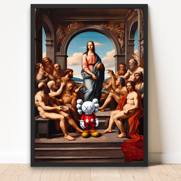 KAWS Poster, Printable Hypebeast Kaws Figure Poster, Kaws Poster Print, Kaws Wall Art, Graffiti Kaws Digital Download, Figure Prints