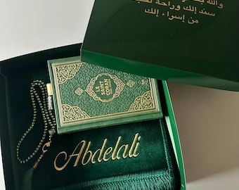 Personalisierter Gebetsteppich, Isimli Seccade, Geschenkset, Namazlik, Gebetsteppich, islamisches Geschenk, Ramadan