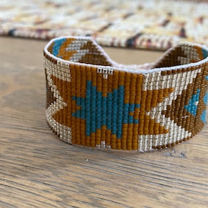 Cuff, miyuki beaded cuff, handmade bracelet, Mexican cuff