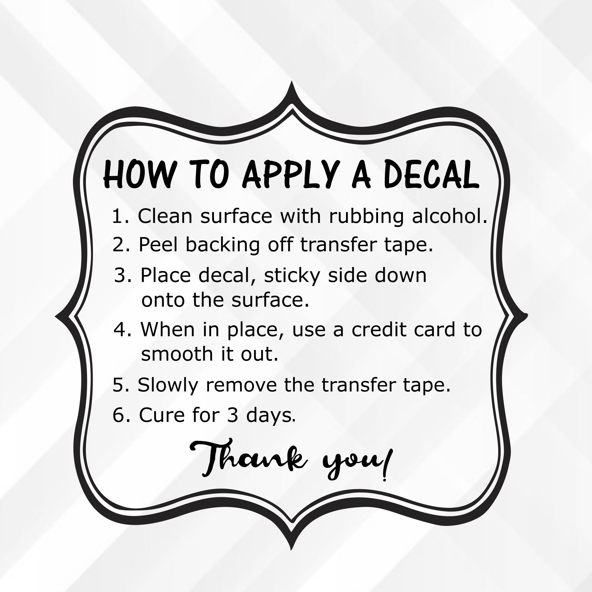 Decal Application Svg Decal Instructions Svg How to Apply A Etsy Canada