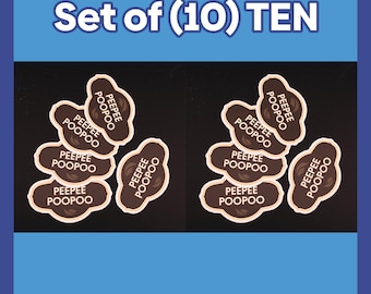 PEEPEE POOPOO Brand Parody Set of (10) TEN Stickers
