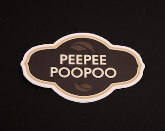 PEEPEE POOPOO (2) TWO Brand Parody Stickers