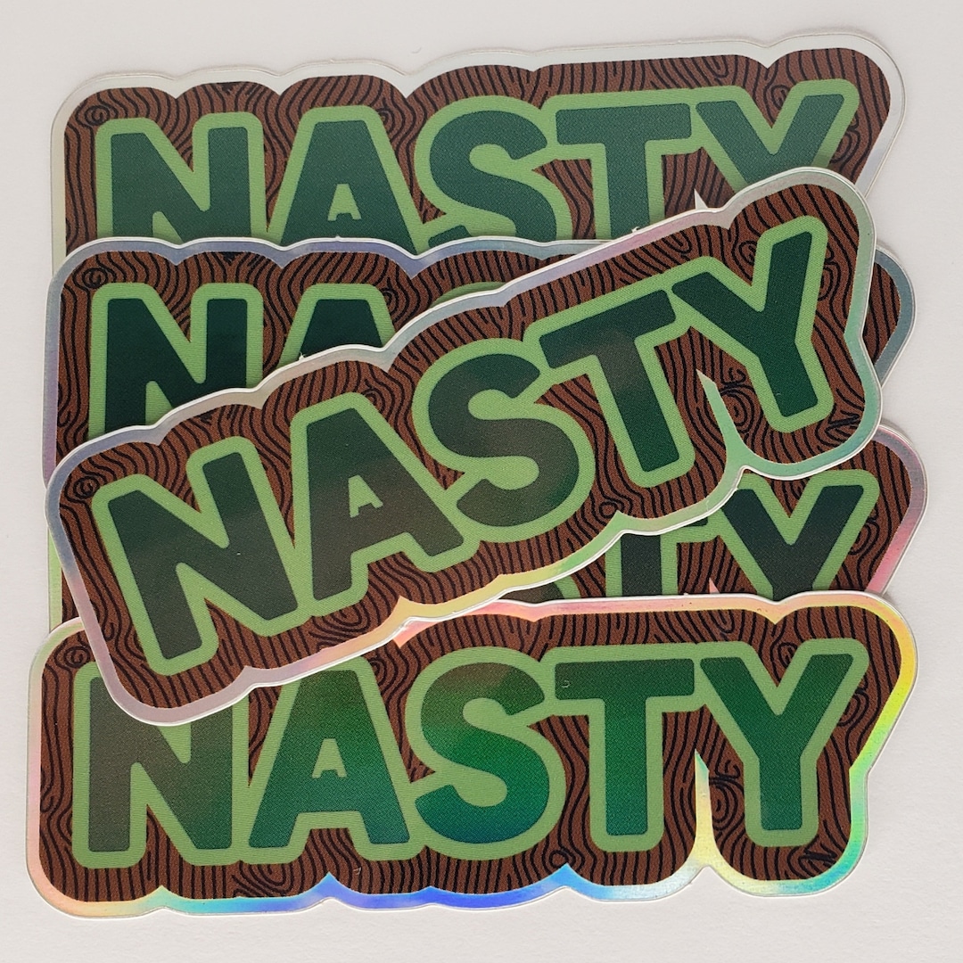 NASTY Sticker Set of FIVE 5 Holographic Sticker Meme - Etsy