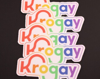 Krogay Vinyl Sticker Set of (5) FIVE - Corporate Gay Pride